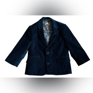 Toddler Apeman Fine Tailoring Blue Velvet Blazer SZ 2T